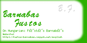 barnabas fustos business card